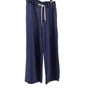 YFB Womens Wide Leg Denim Jeans Drawstring‎ Waist Blue Relaxed Fit 
Size Medium